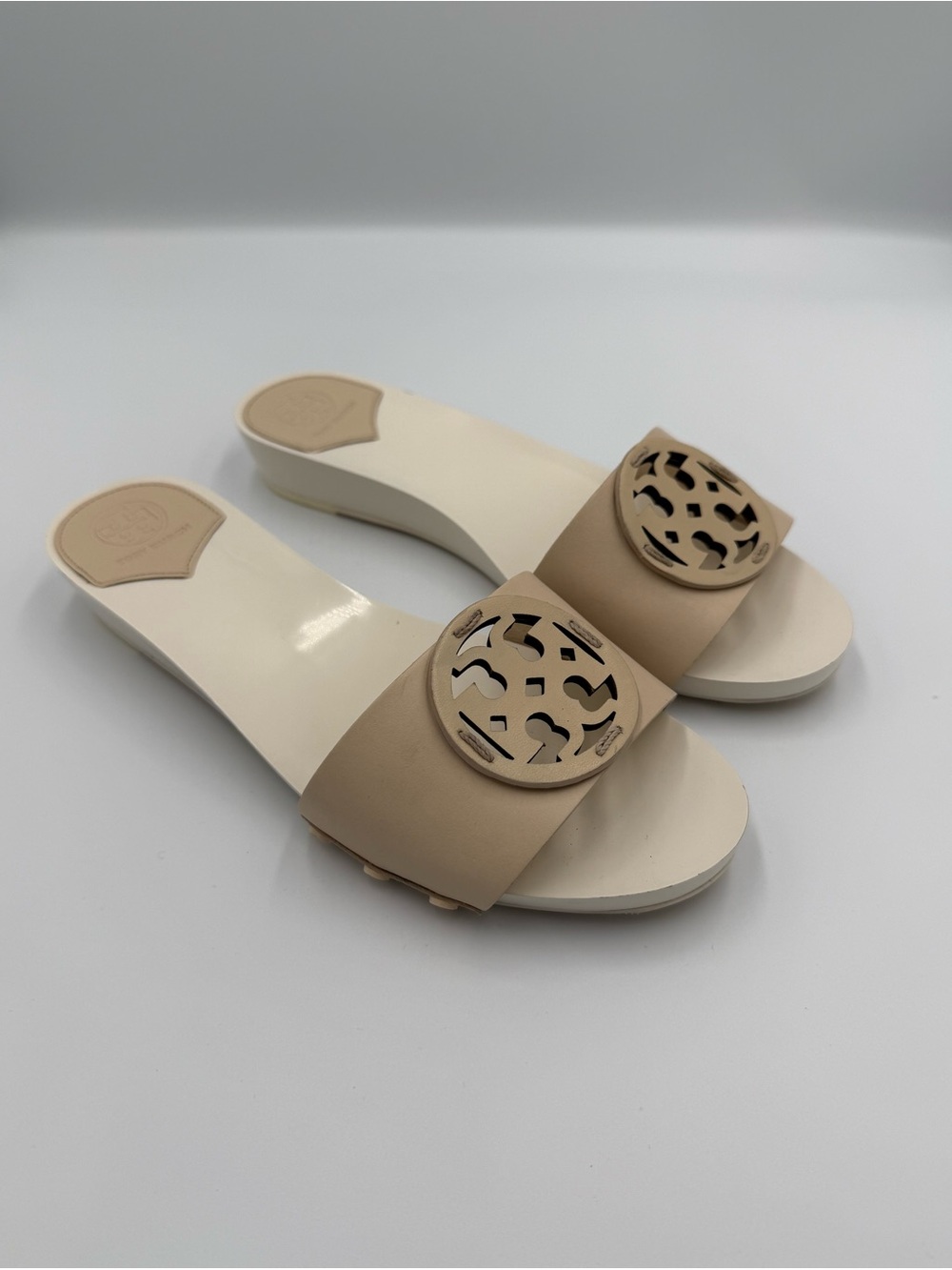 Tory Burch Miller Leather Slides, Dulce De Leche, Size 8